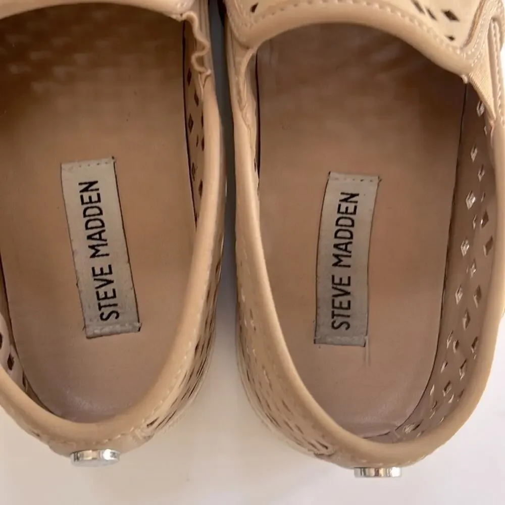 Steve Madden Zeena Cutout Slip On Tan Sneakers Women’s Size 7